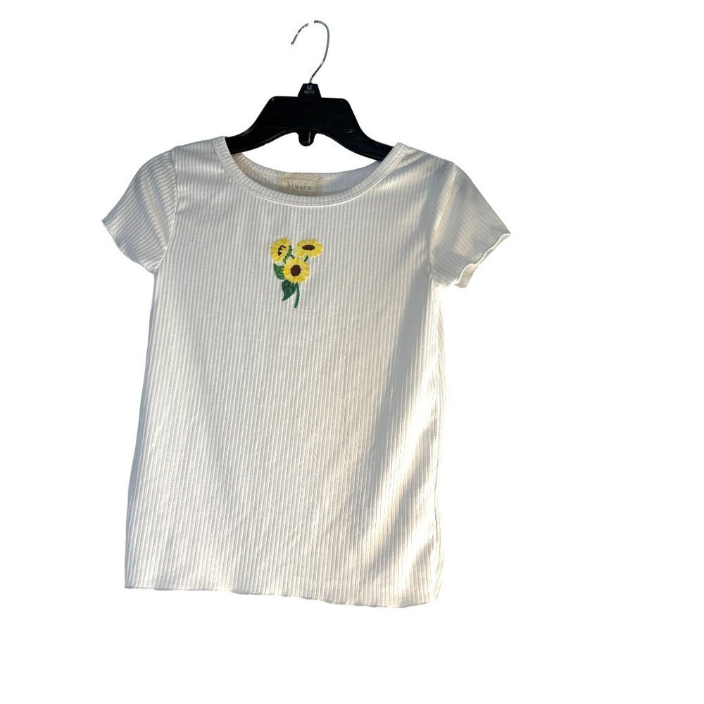 Between Girls Top White with Daisies Size 8